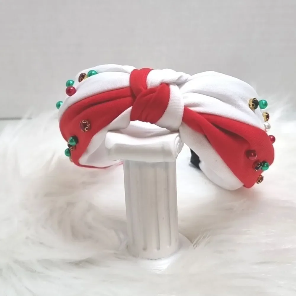 👋 CHRISTMAS HEADBAND pearls rhinestones color block | Mix And Match 3/$20